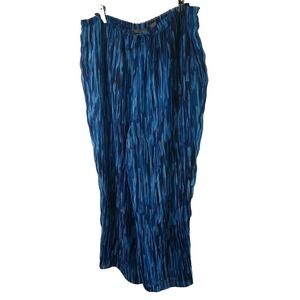 Designers&Co Lane Bryant Semi Sheer Blue Watercolor Drawstring Lined Size 14/16